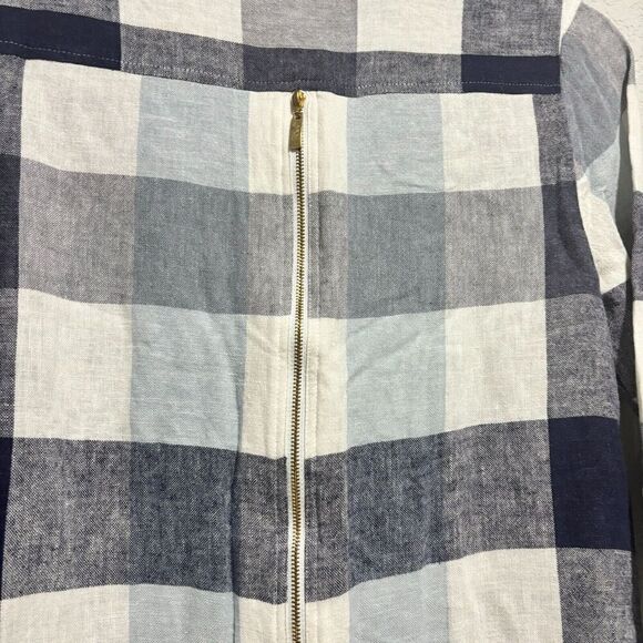 Soft Surroundings Women's Carreaux Shirt Multicolor Small Plaid Ruched Sleeves - Picture 5 of 9